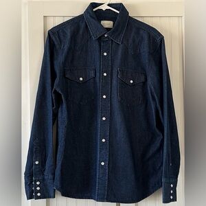 Aime Leon Dore western denim pearl snap shirt size medium